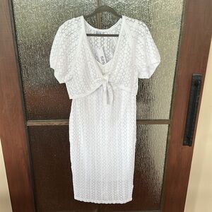 Revolve* 525 Pointelle Cotton Dress size Large knit dress and removable sweater.